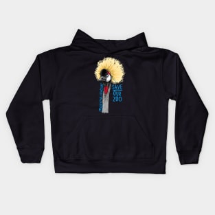 Day 22- Grey-Crowned Crane Kids Hoodie